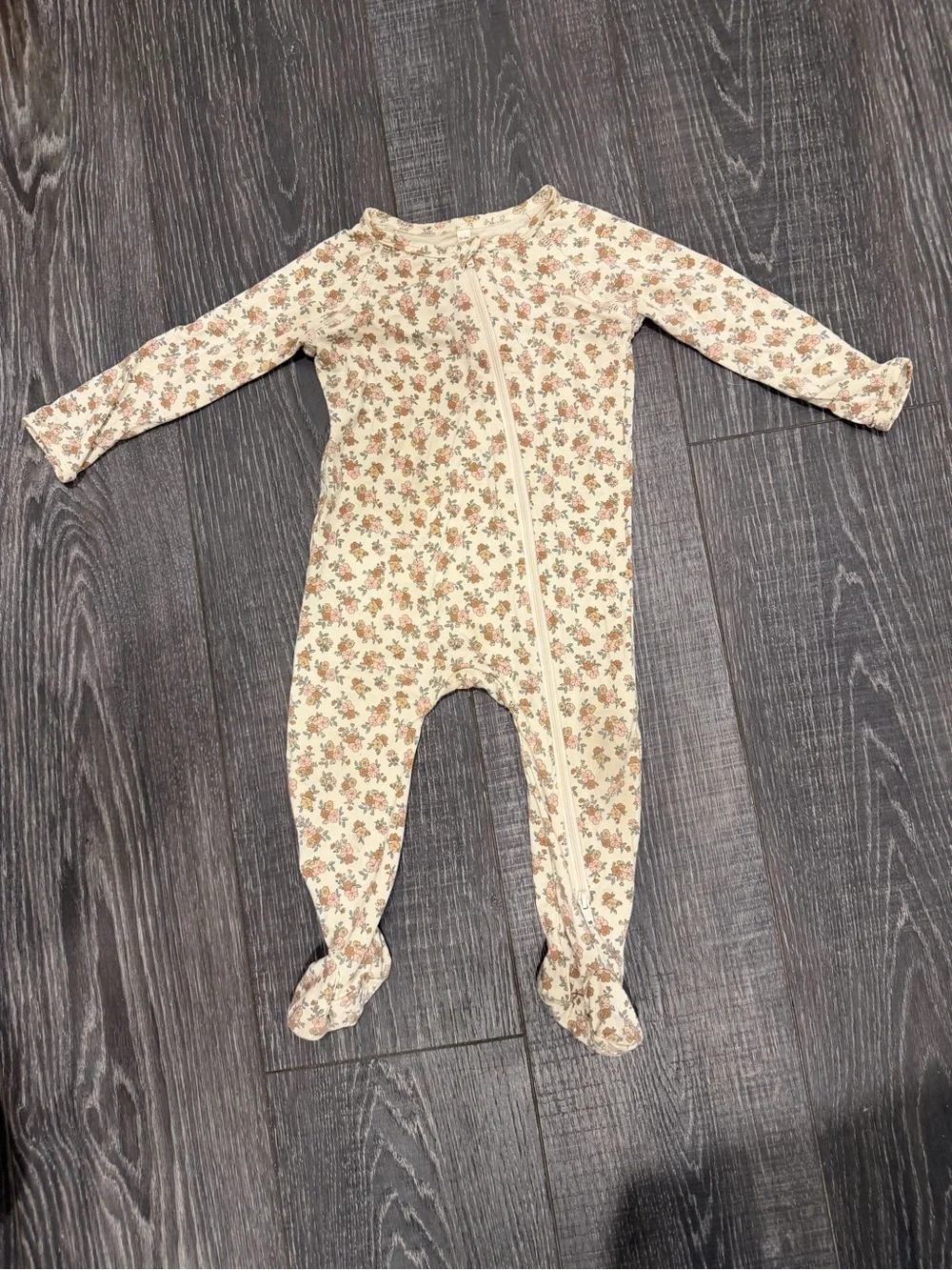 Quincy Mae Wildflower Bamboo Zip Onesie 12-18 month